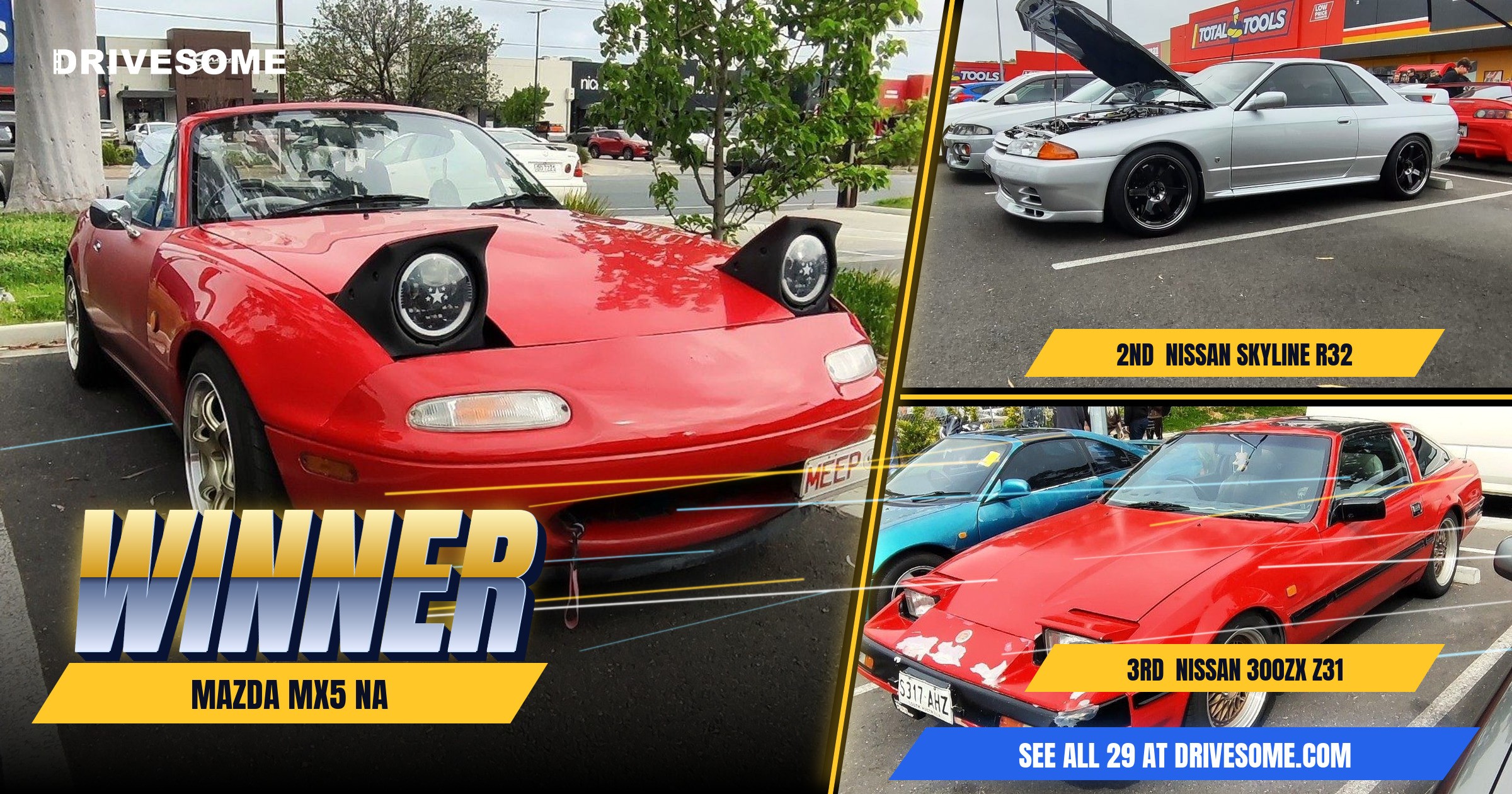 The votes are in. Your Elevated x Repco x Chemical Guys Virtual Car Show winners:

1st: Mazda MX5 NA
2nd: Nissan Skyline
