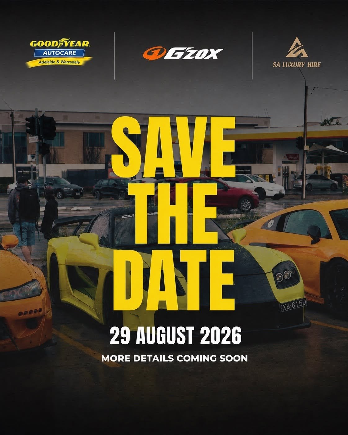 Goodyear Autocare - Adelaide City
Saturday 29 August 2026 · 12:00 pm
145 Gouger Street, Adelaide