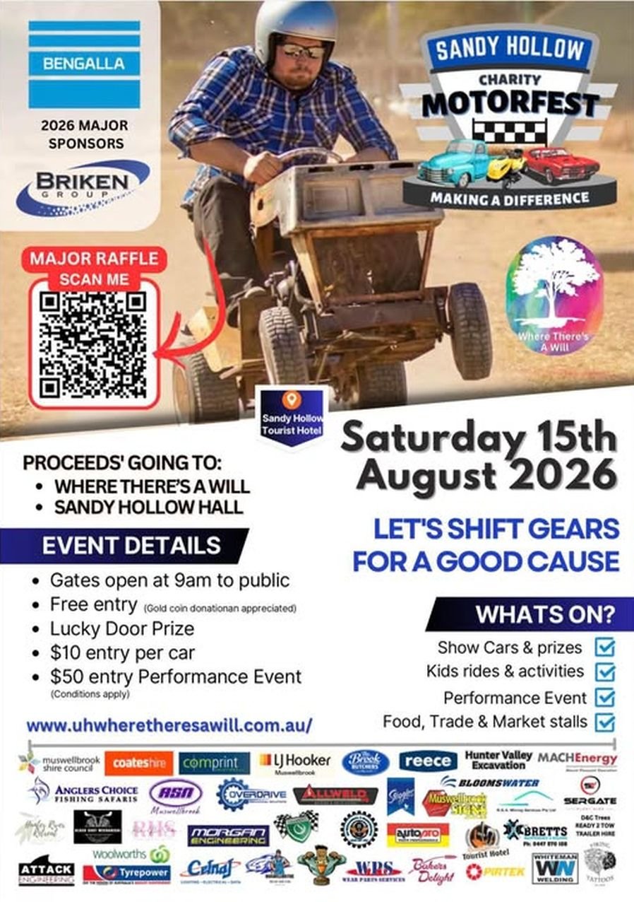 Sandy Hollow Motorfest
Saturday 15 August 2026
New South Wales
