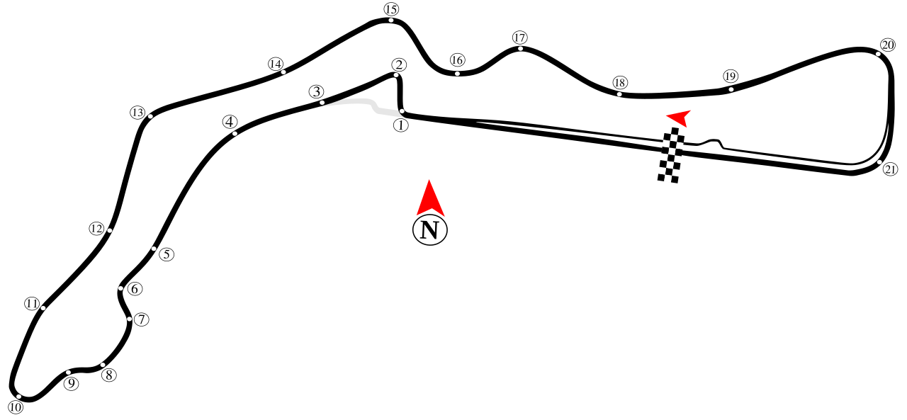Autodrom Most circuit layout