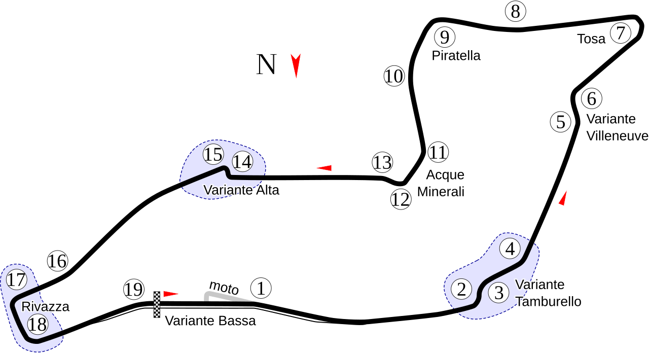 Autodromo Imola circuit layout