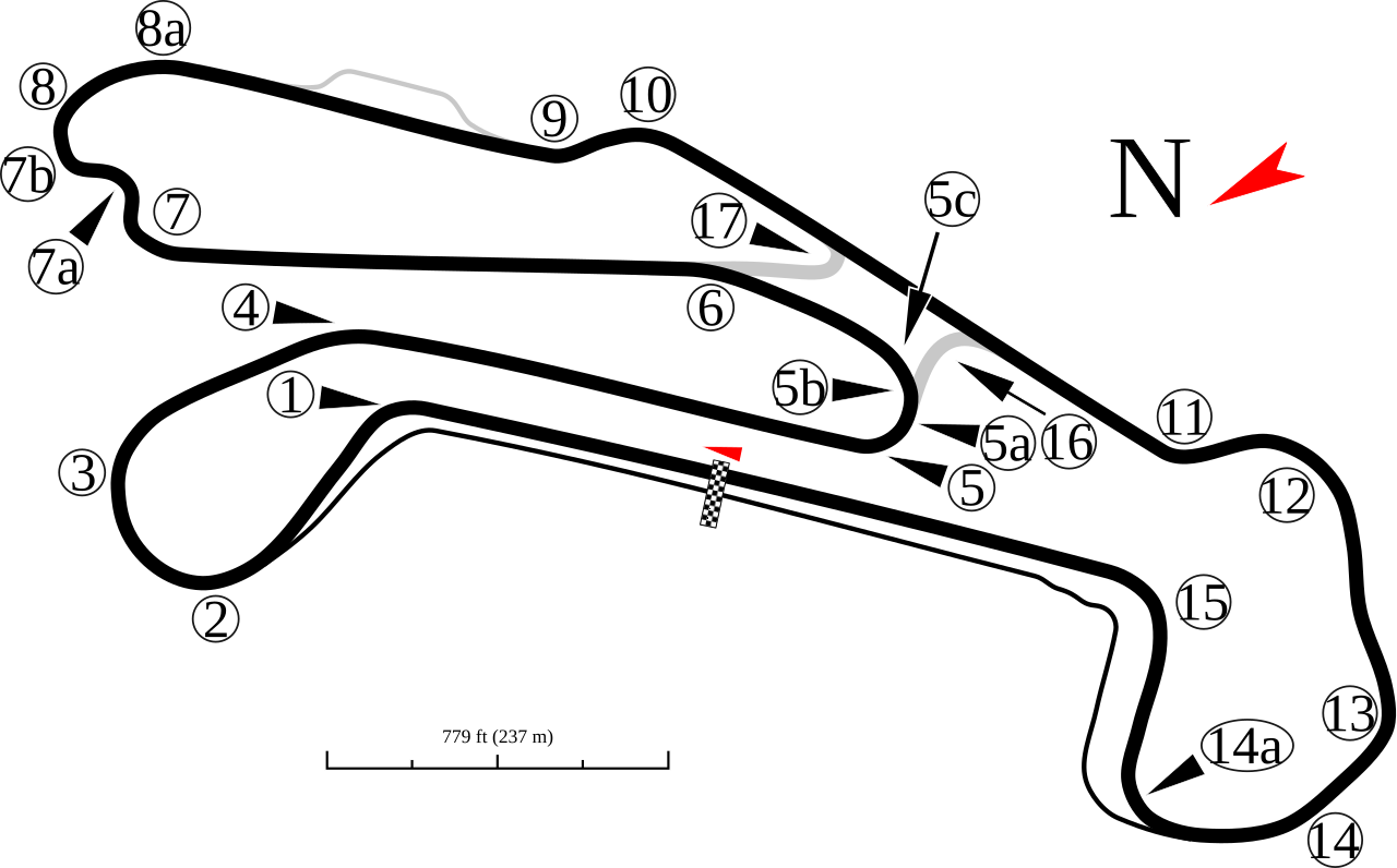 Barber Motorsports Park circuit layout