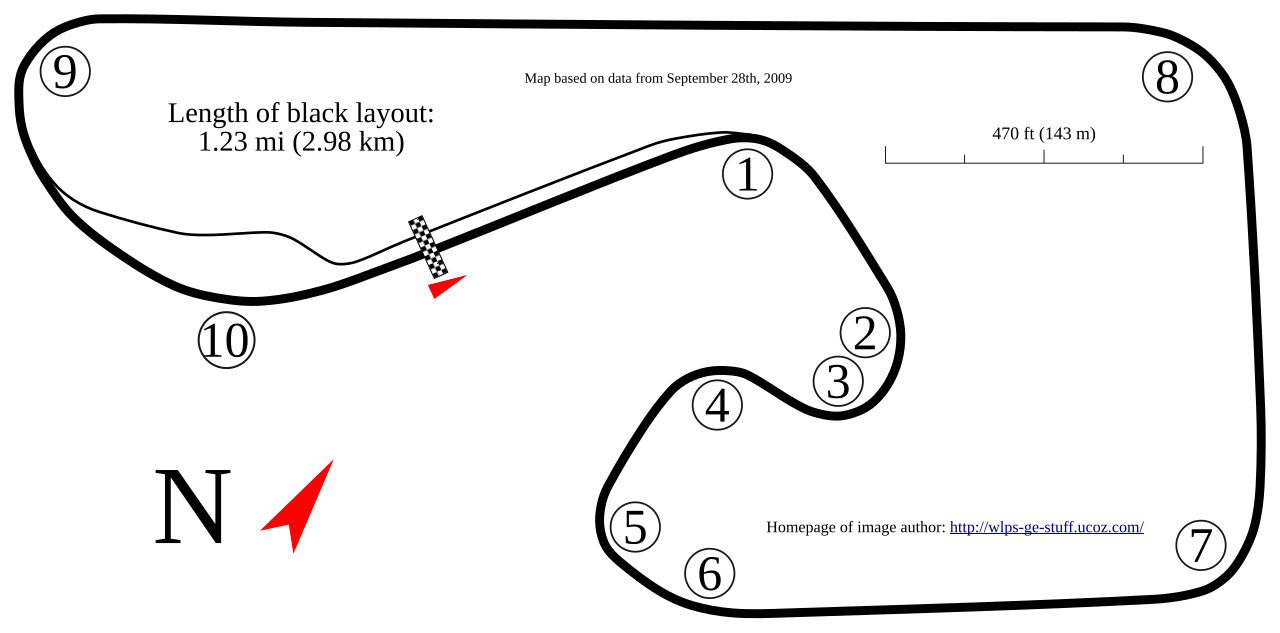 Baskerville Raceway circuit layout