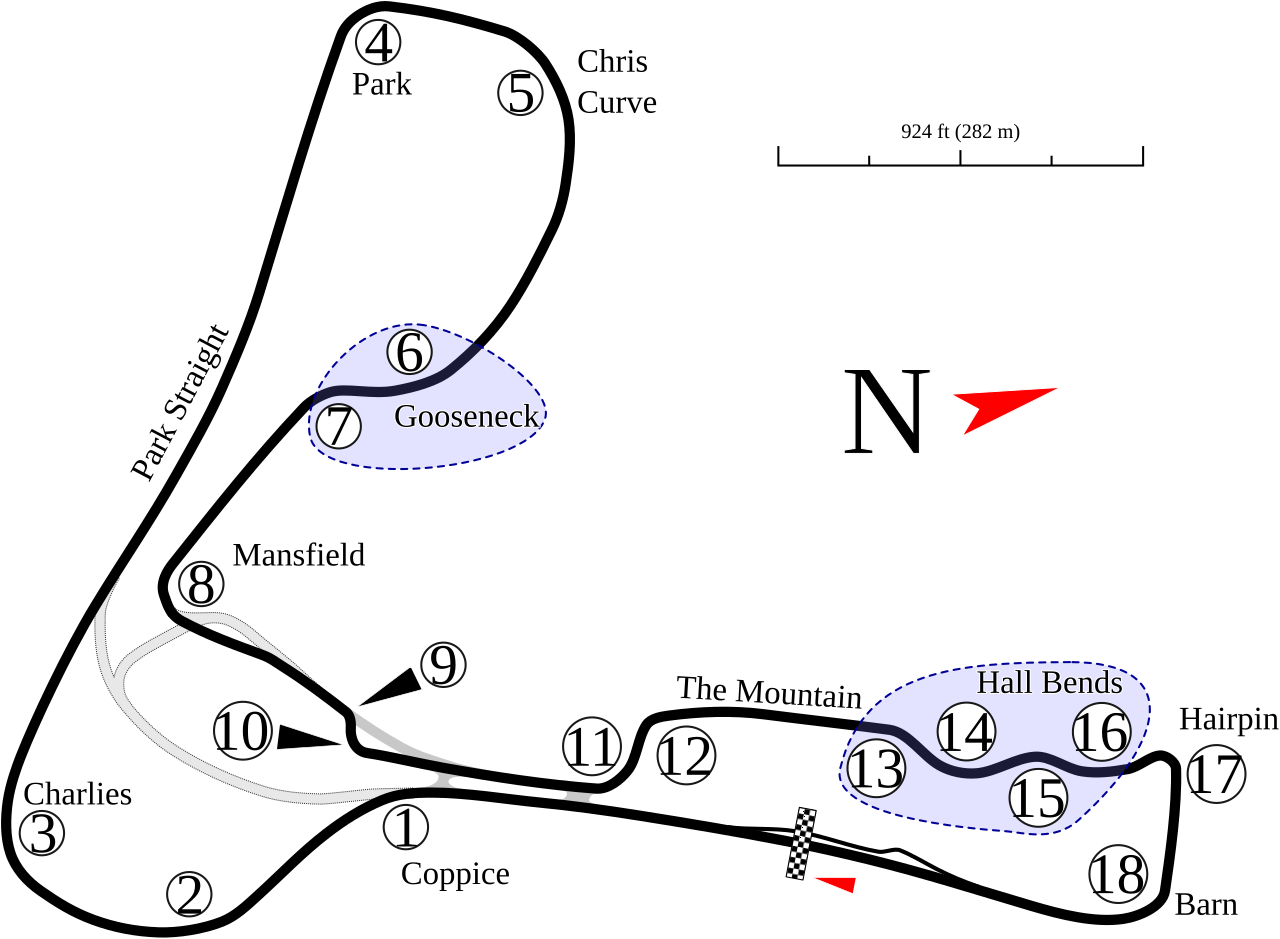 Cadwell Park circuit layout