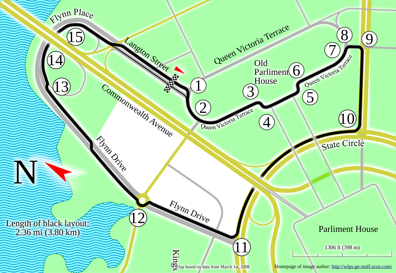 Canberra Street Circuit circuit layout