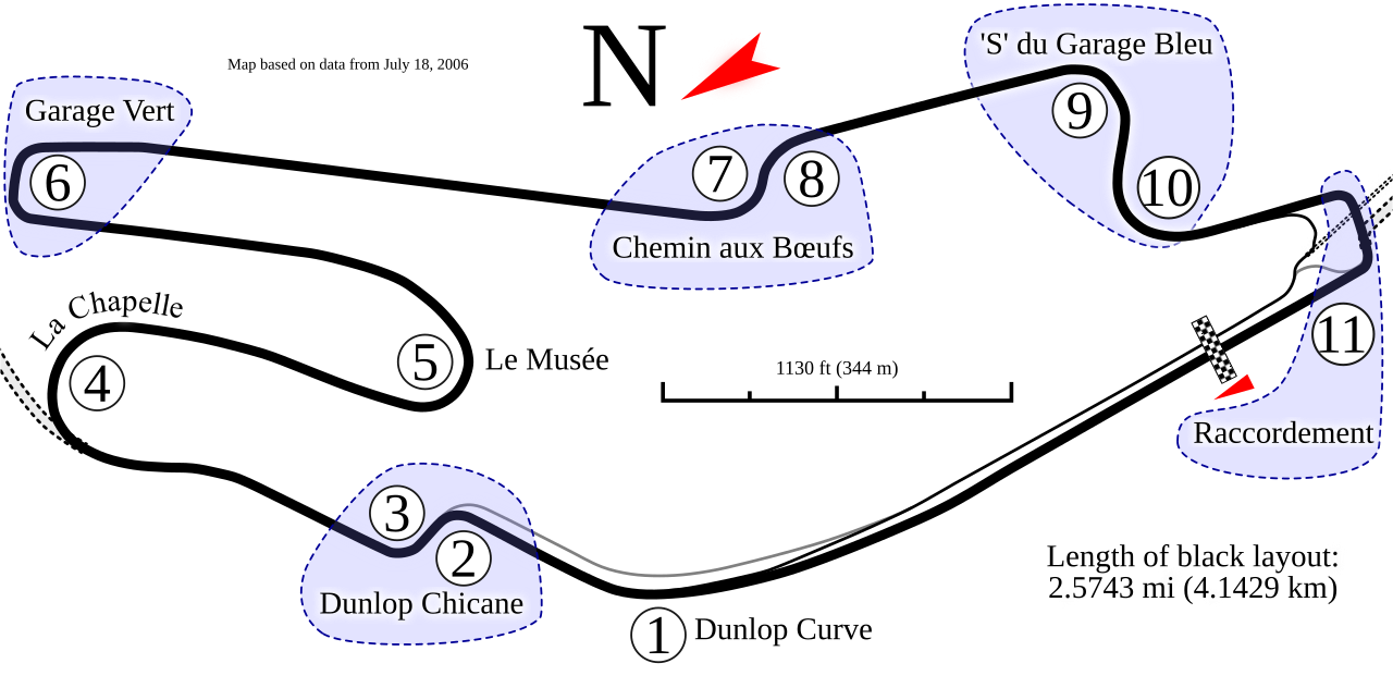 Circuit Bugatti (Le Mans) circuit layout