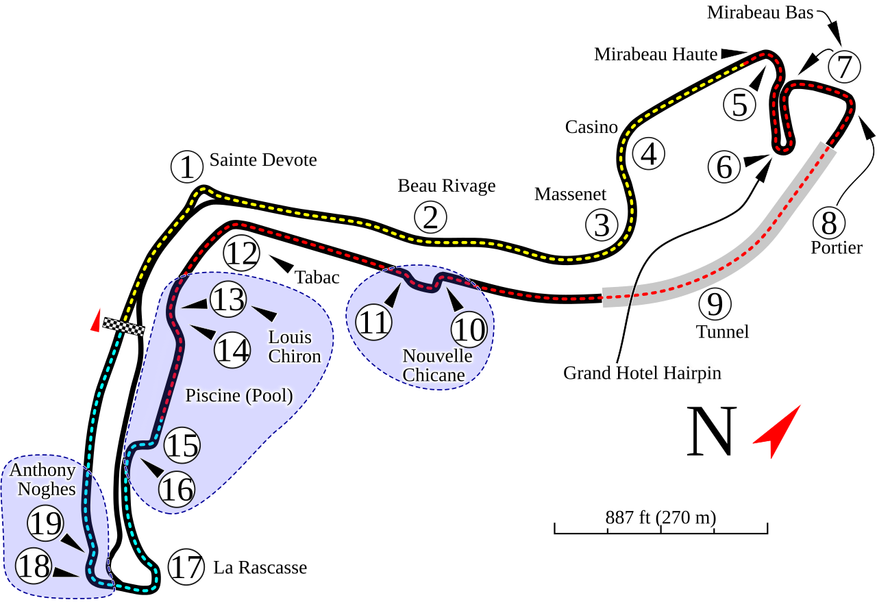 Circuit de Monaco circuit layout