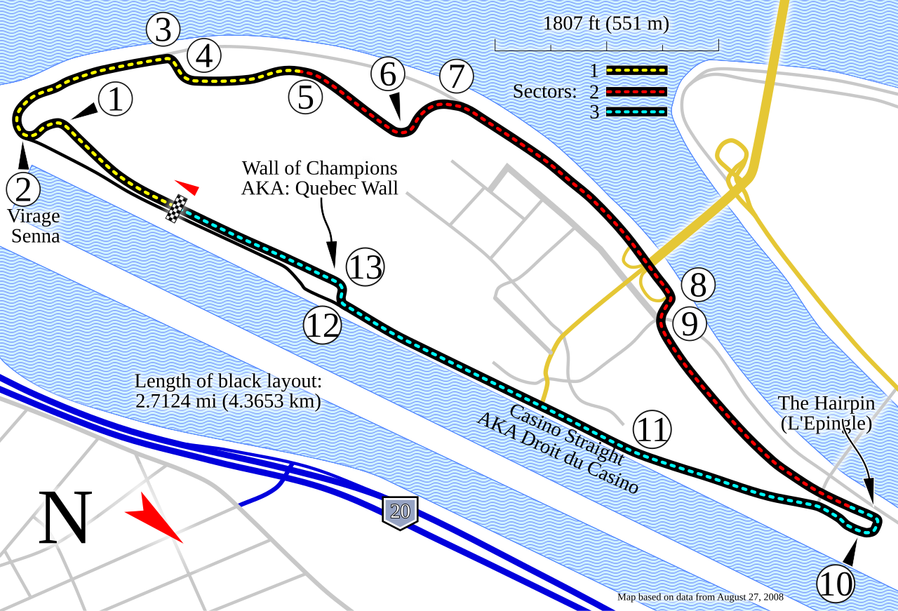 Circuit Gilles Villeneuve circuit layout