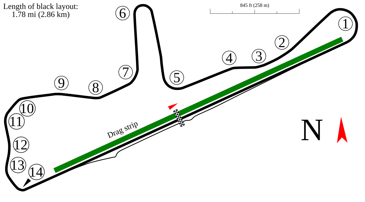 Hidden Valley Raceway circuit layout