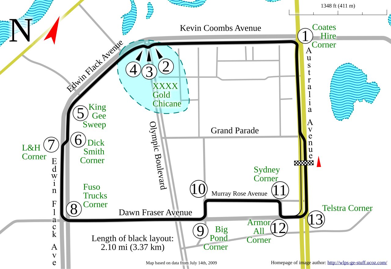 Homebush Street Circuit circuit layout
