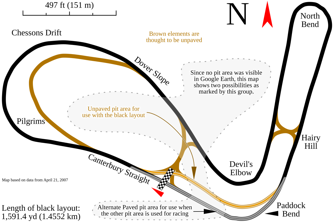 Lydden Hill circuit layout
