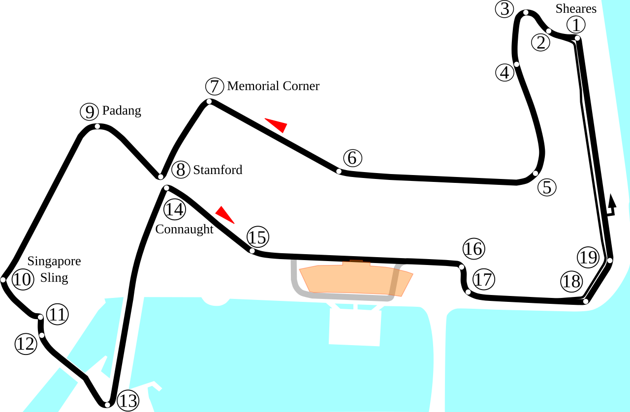 Marina Bay Street Circuit circuit layout