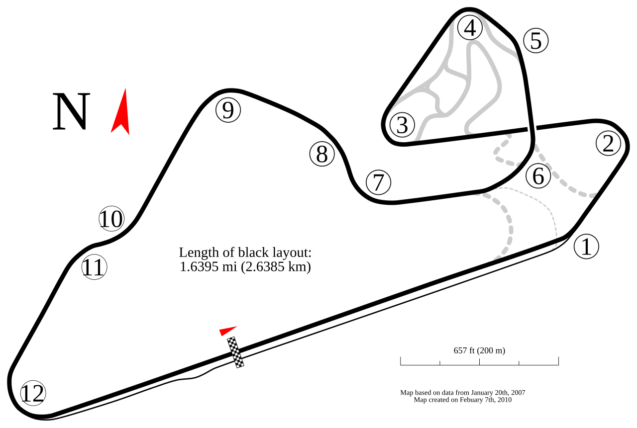 Oran Park Raceway circuit layout