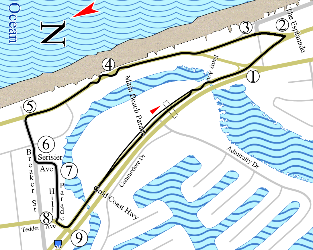 Surfers Paradise Street Circuit circuit layout
