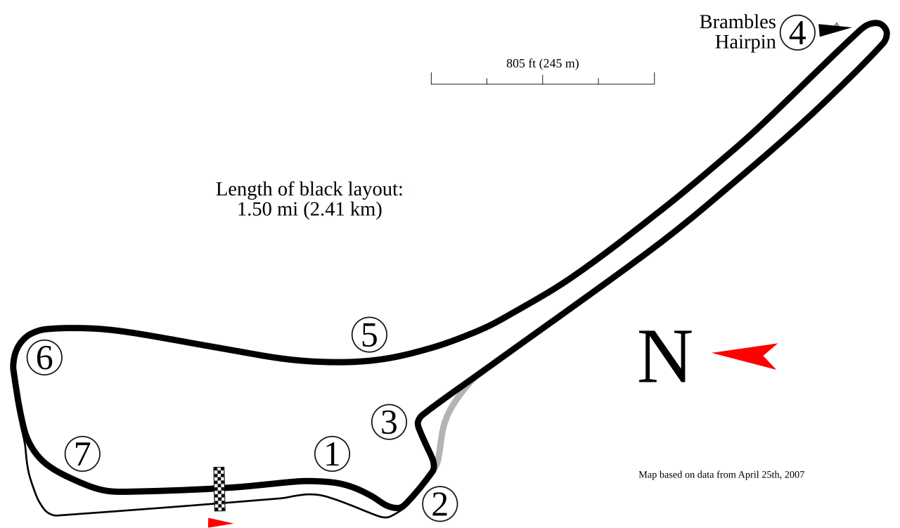 Symmons Plains Raceway circuit layout