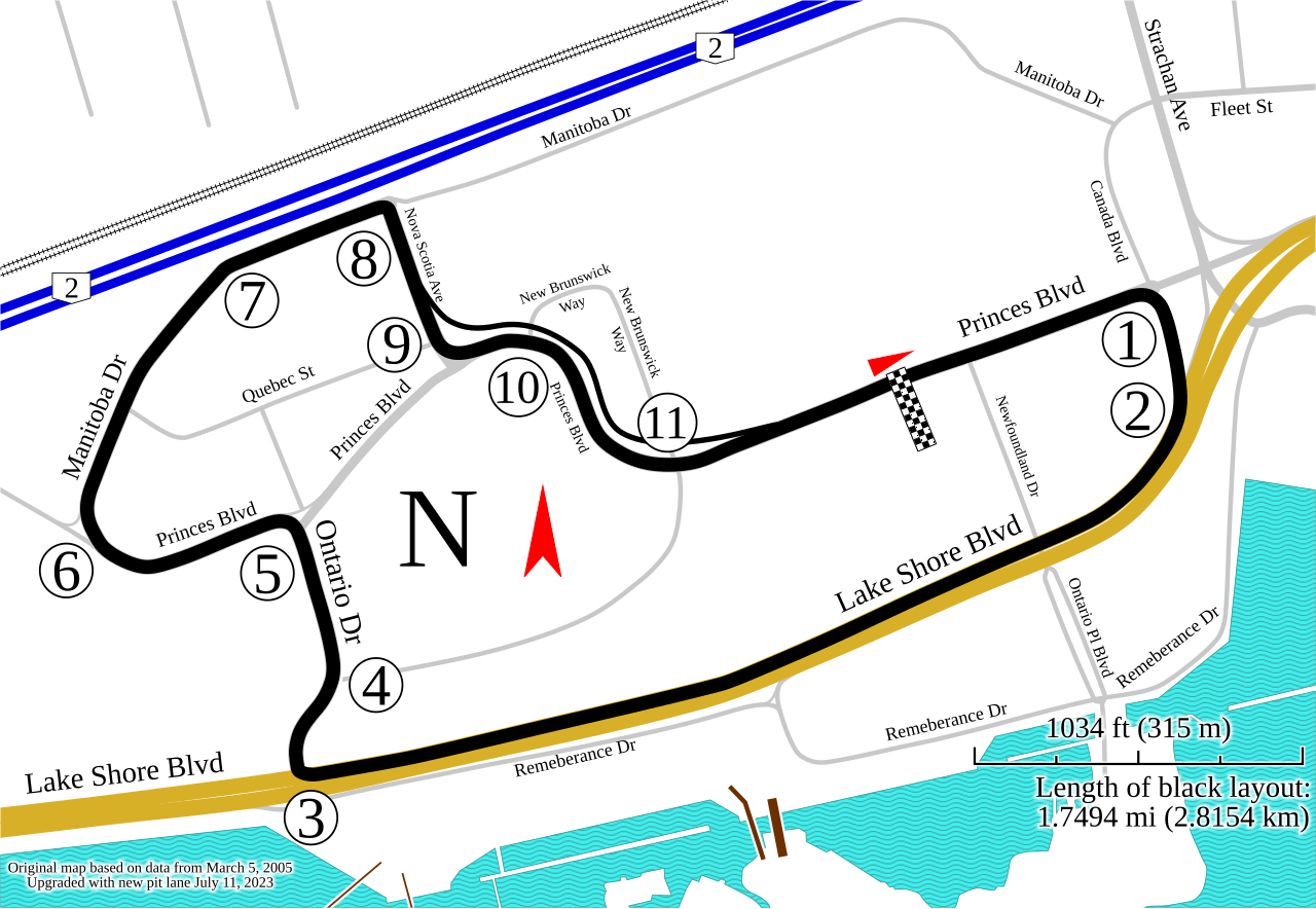 Toronto Street Circuit circuit layout