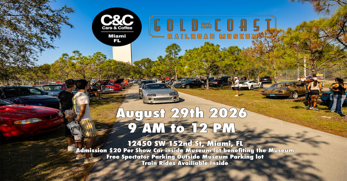 Cars & Coffee Miami at Gold Coast Railroad Museum