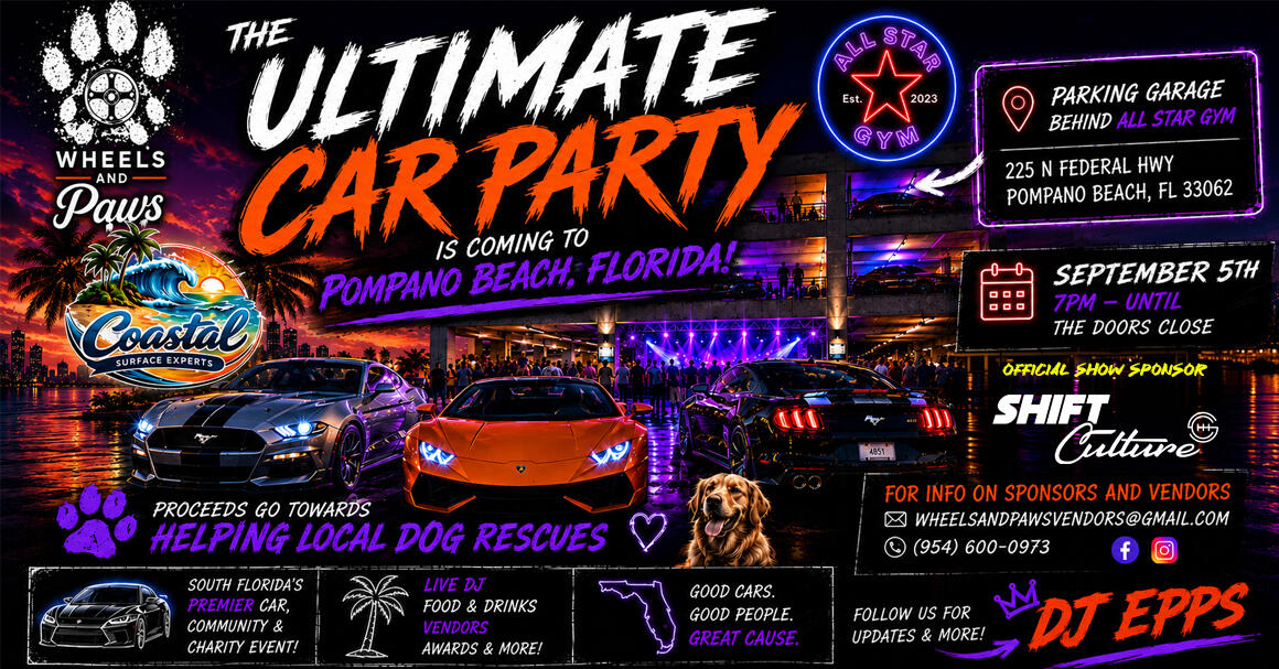 Wheels and Paws and AllStar Gym Garage Car Party