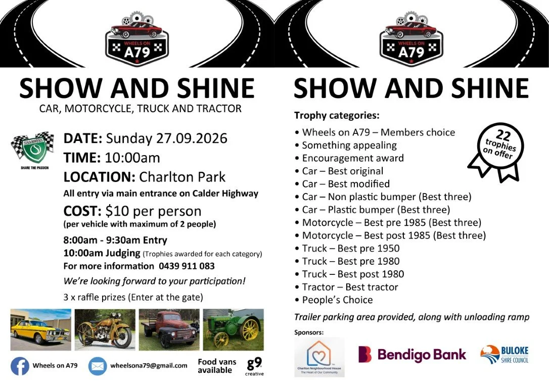 Wheels on A79 Show & Shine