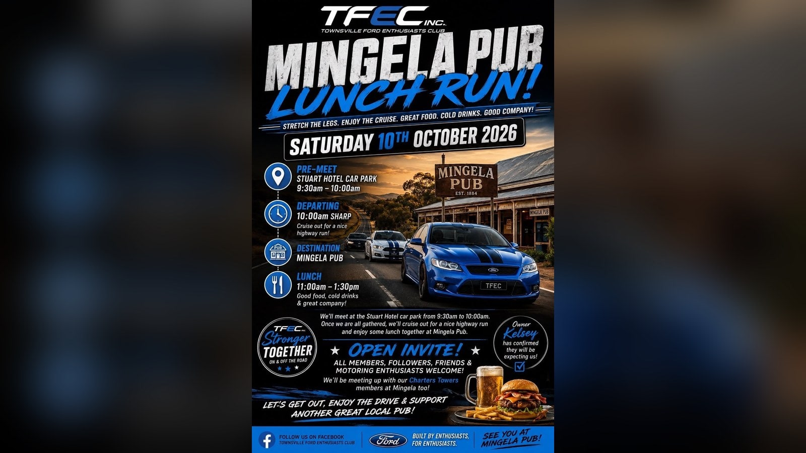Townsville Ford Enthusiast Club Mingela Pub Lunch Run