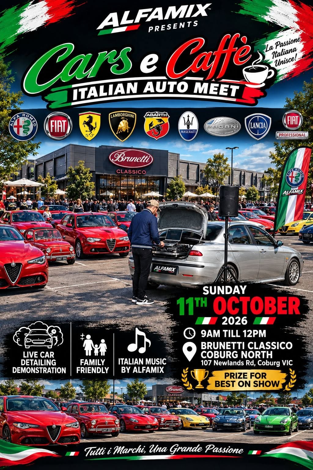 Cars e Caffe: Italian Auto Meet, Coburg North