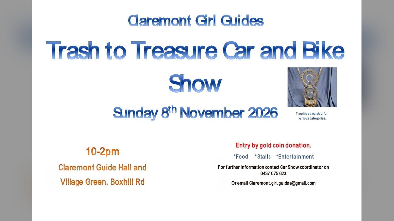 Claremont Girl Guides Trash to Treasure Car and Bike Show