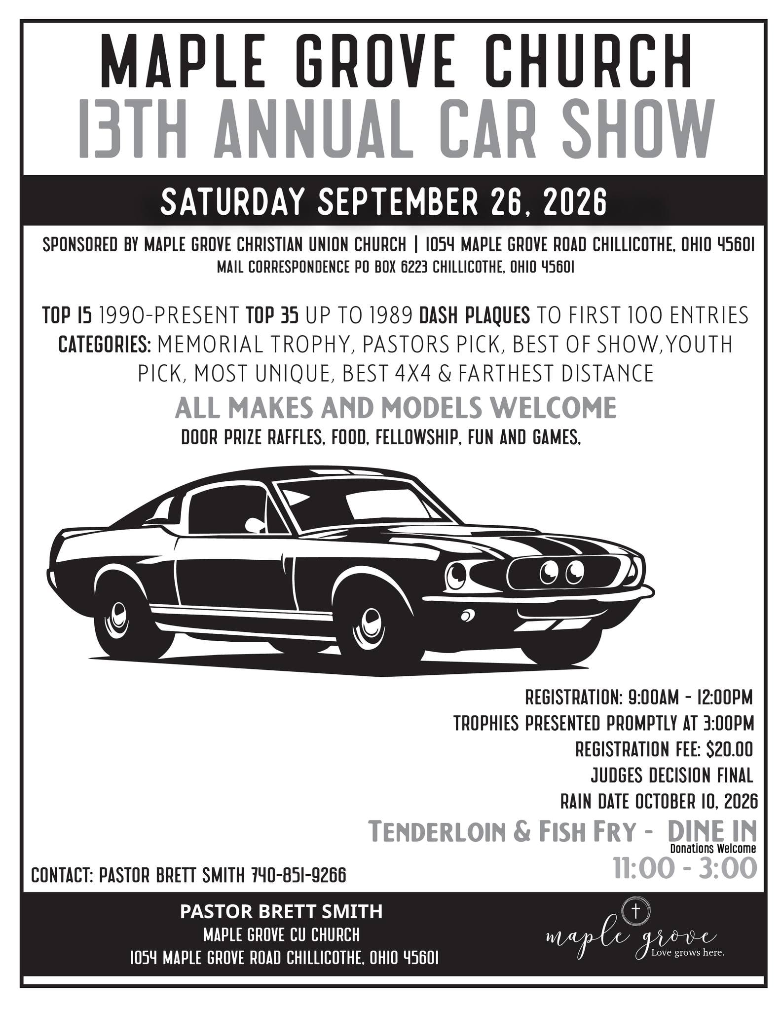 Maple Grove Church 13th Annual Car Show