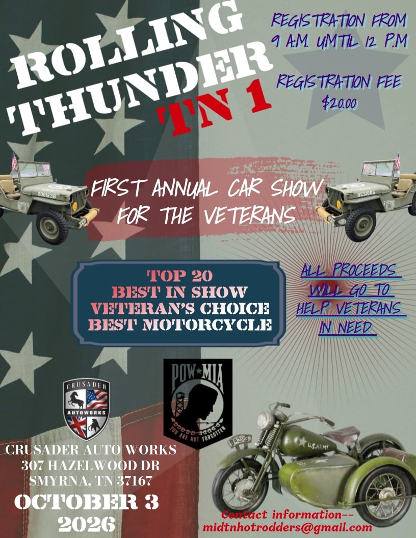 Rolling Thunder First Annual Car Show For the Veterans