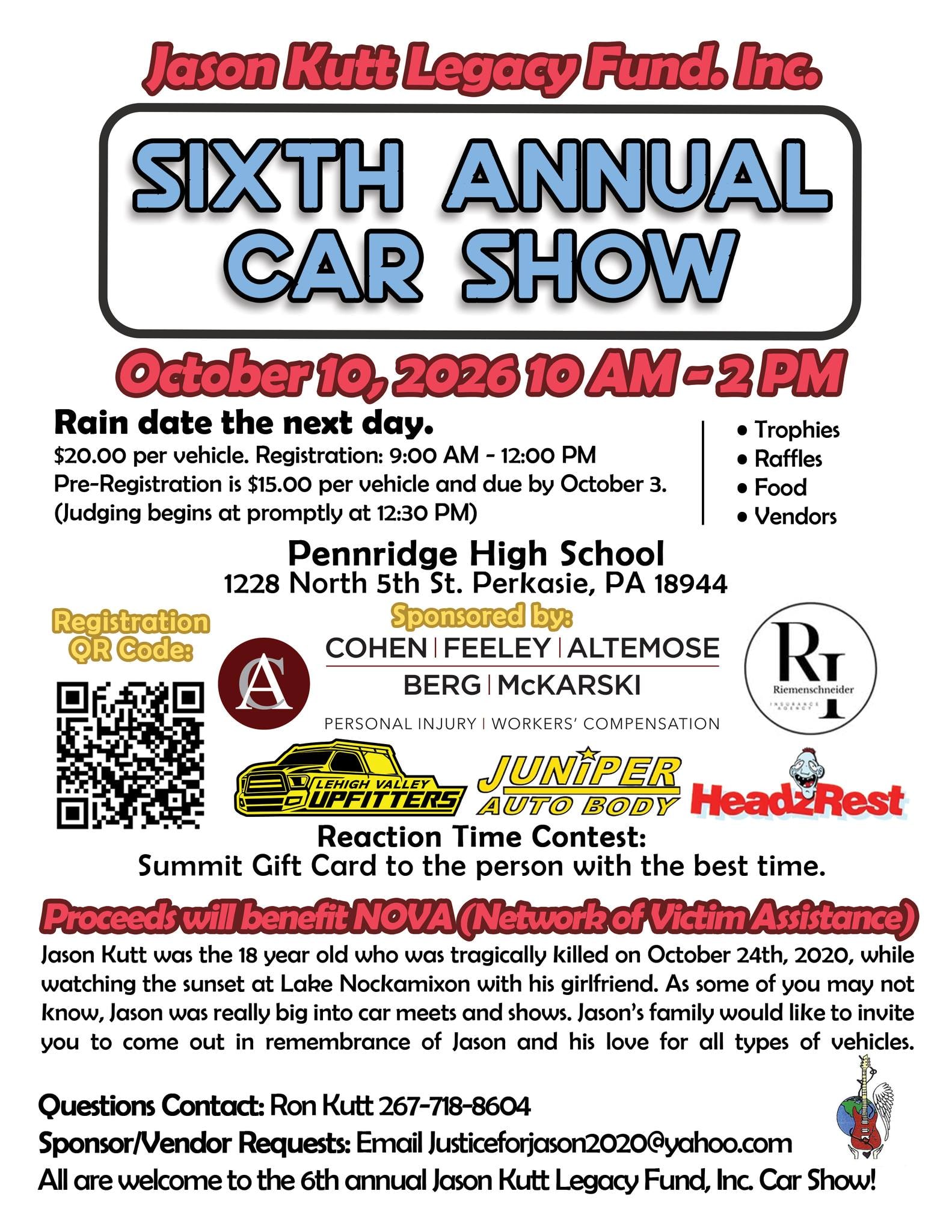 Jason Kutt Legacy 6th Annual Car Show