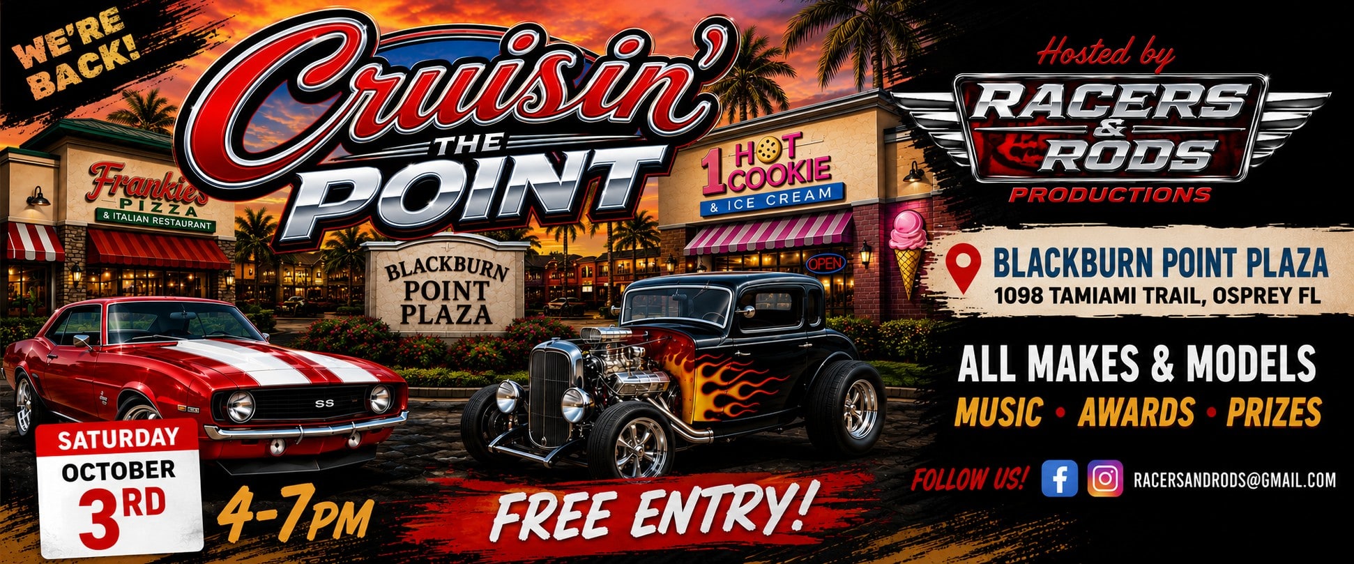 Cruisin' the Point FREE Car Show with Racers & Rods and Aftermath Hotrods