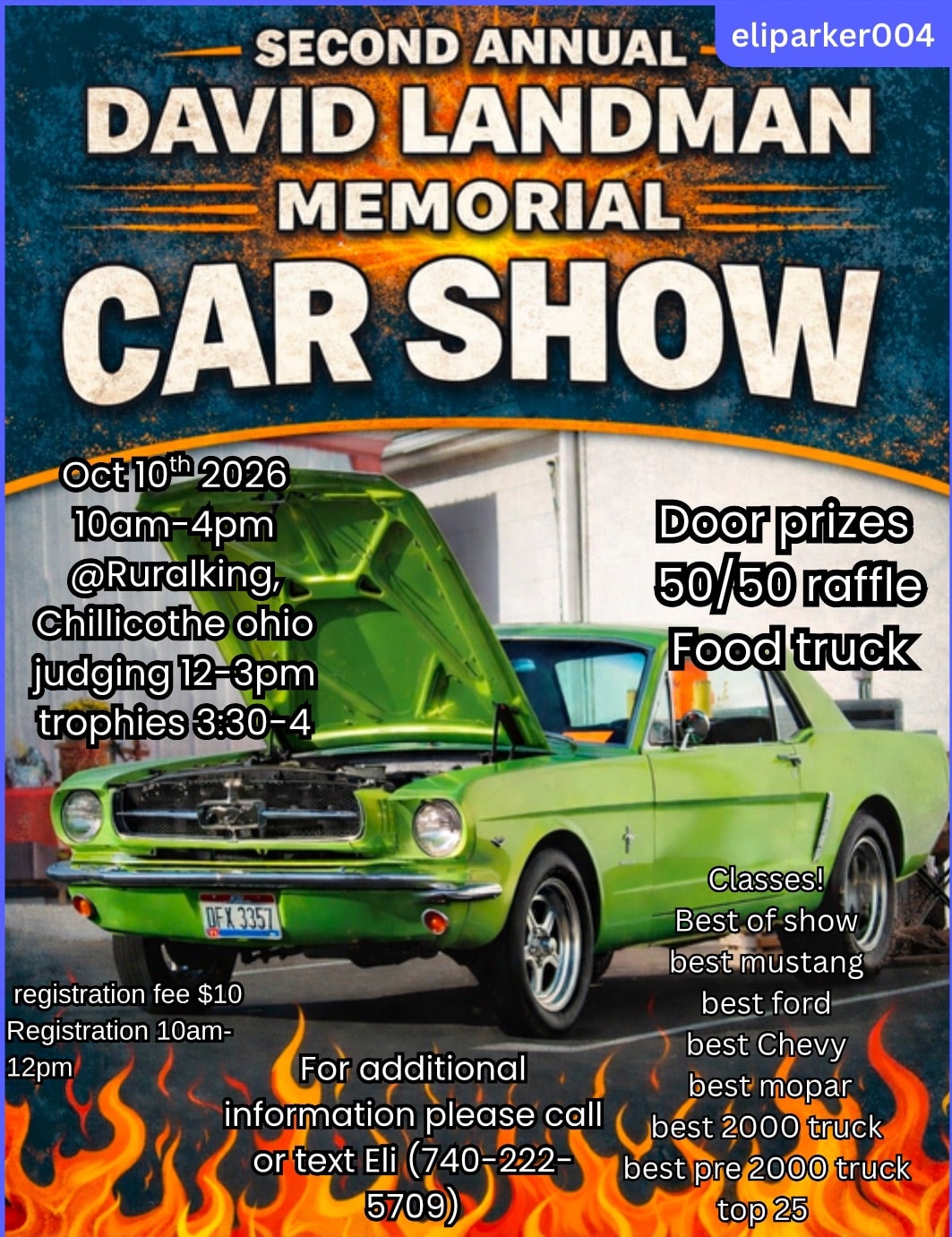 2nd Annual David Landman Memorial Car Show!