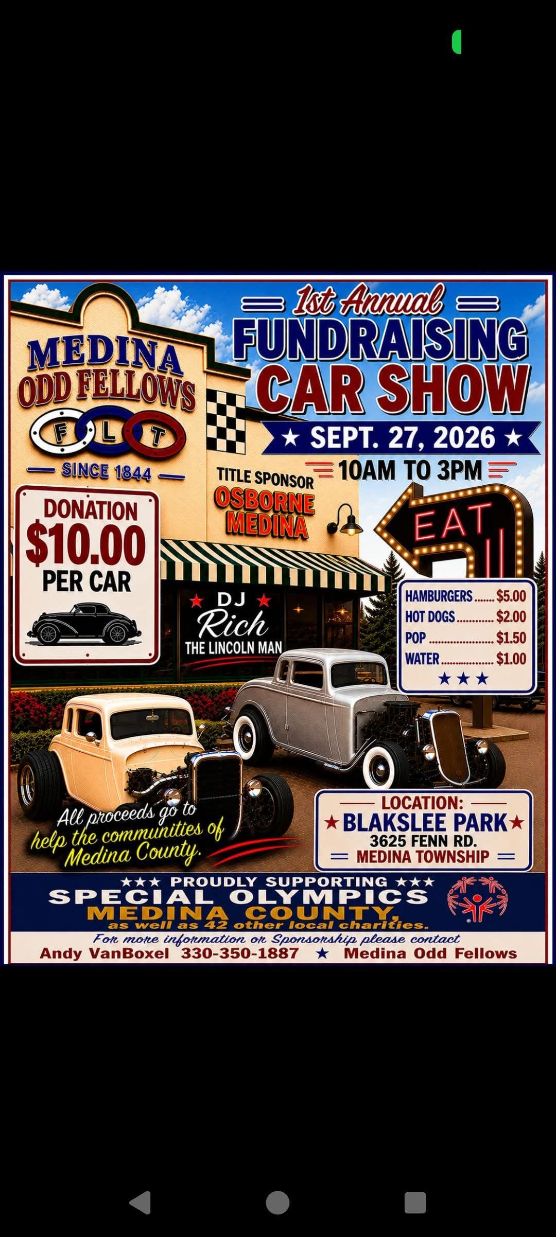 1st Annual Medina Odd Fellows Fundraising Car and Truck Show