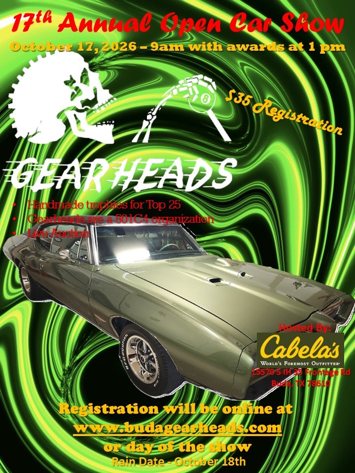 Buda Gearheads 17th Annual Open Car Show