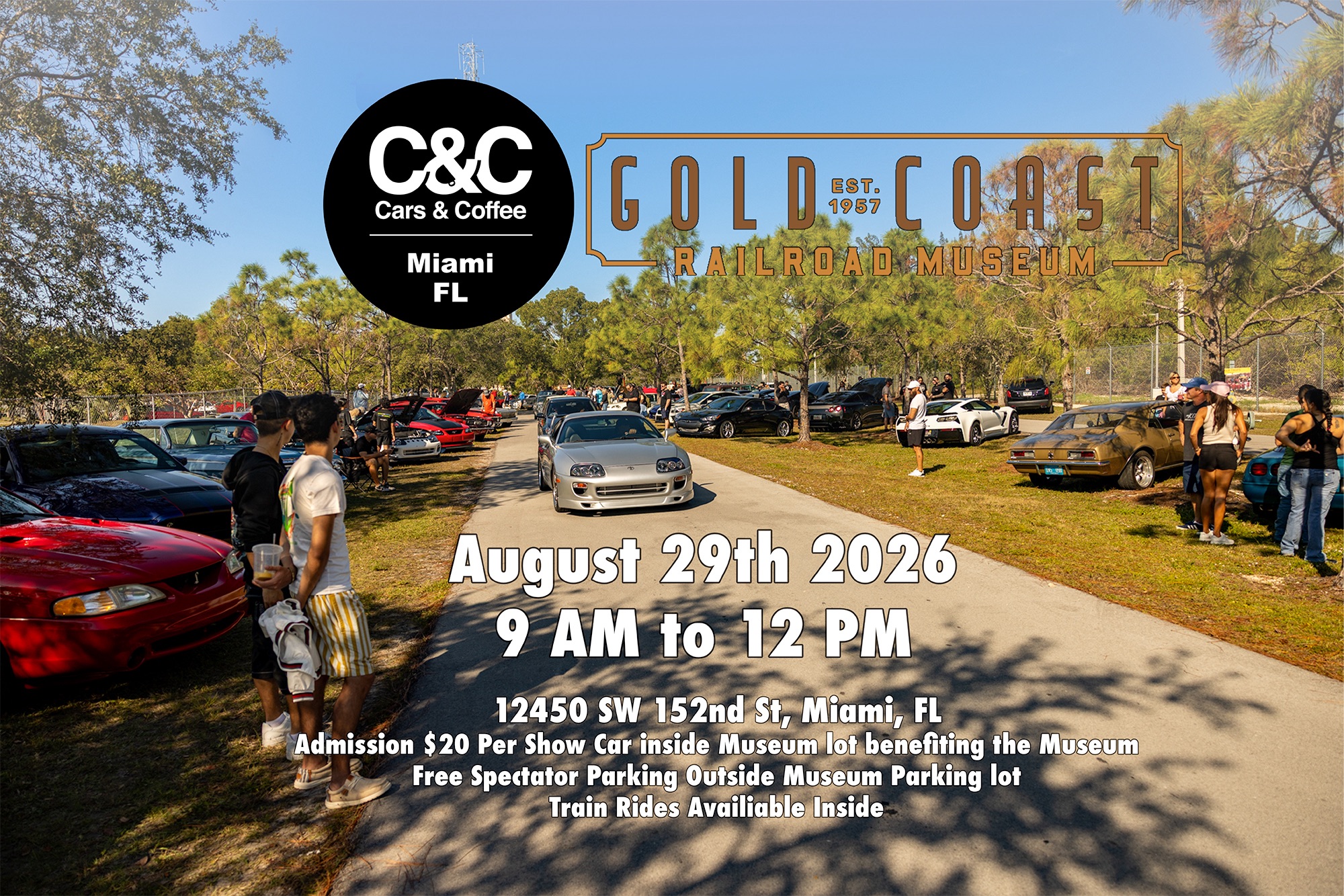 Cars and Coffee Miami at Gold Coast Railway Museum June 27th