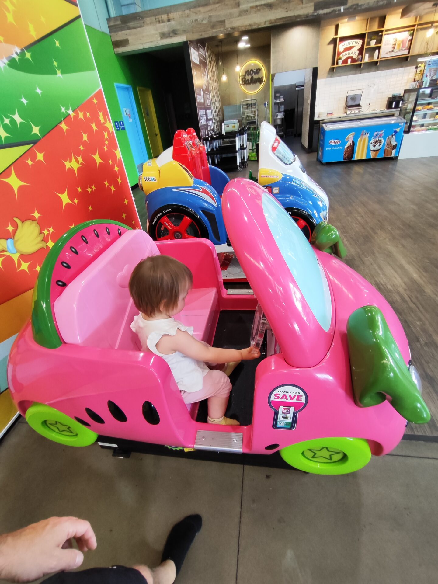 My little sis $leila love her car too. $watermeloncar